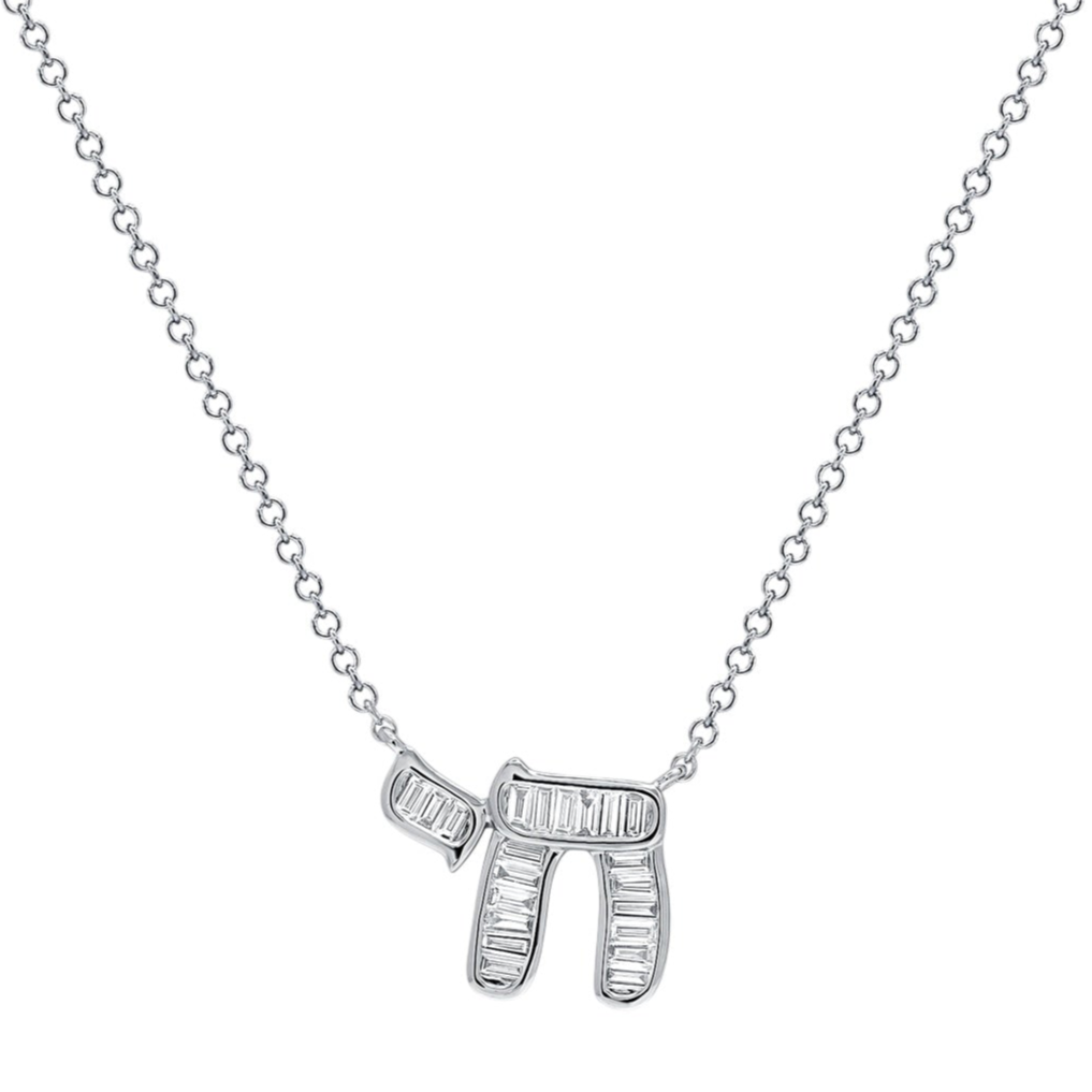 Chai Diamond Baguette Necklace