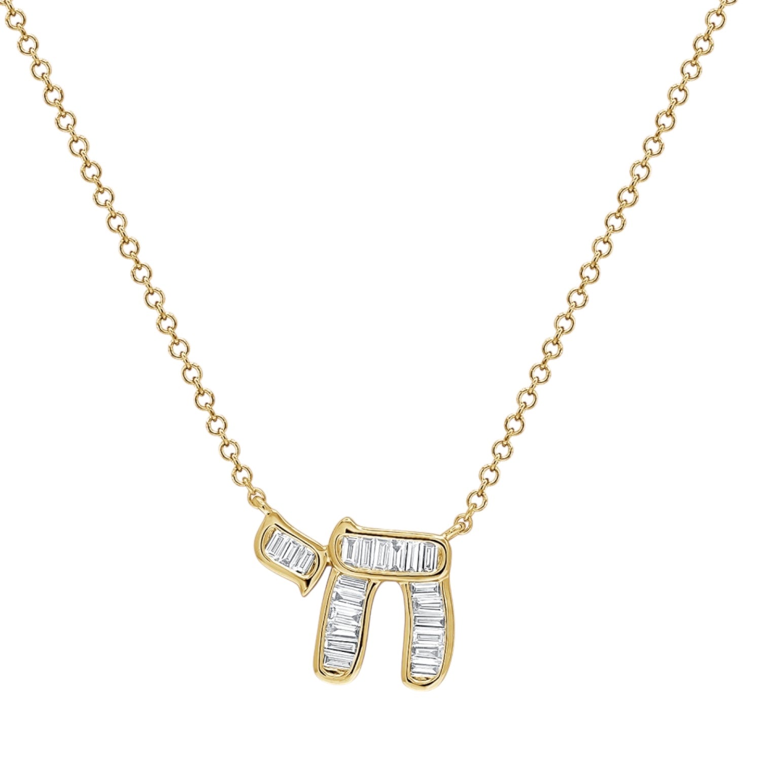 Chai Diamond Baguette Necklace
