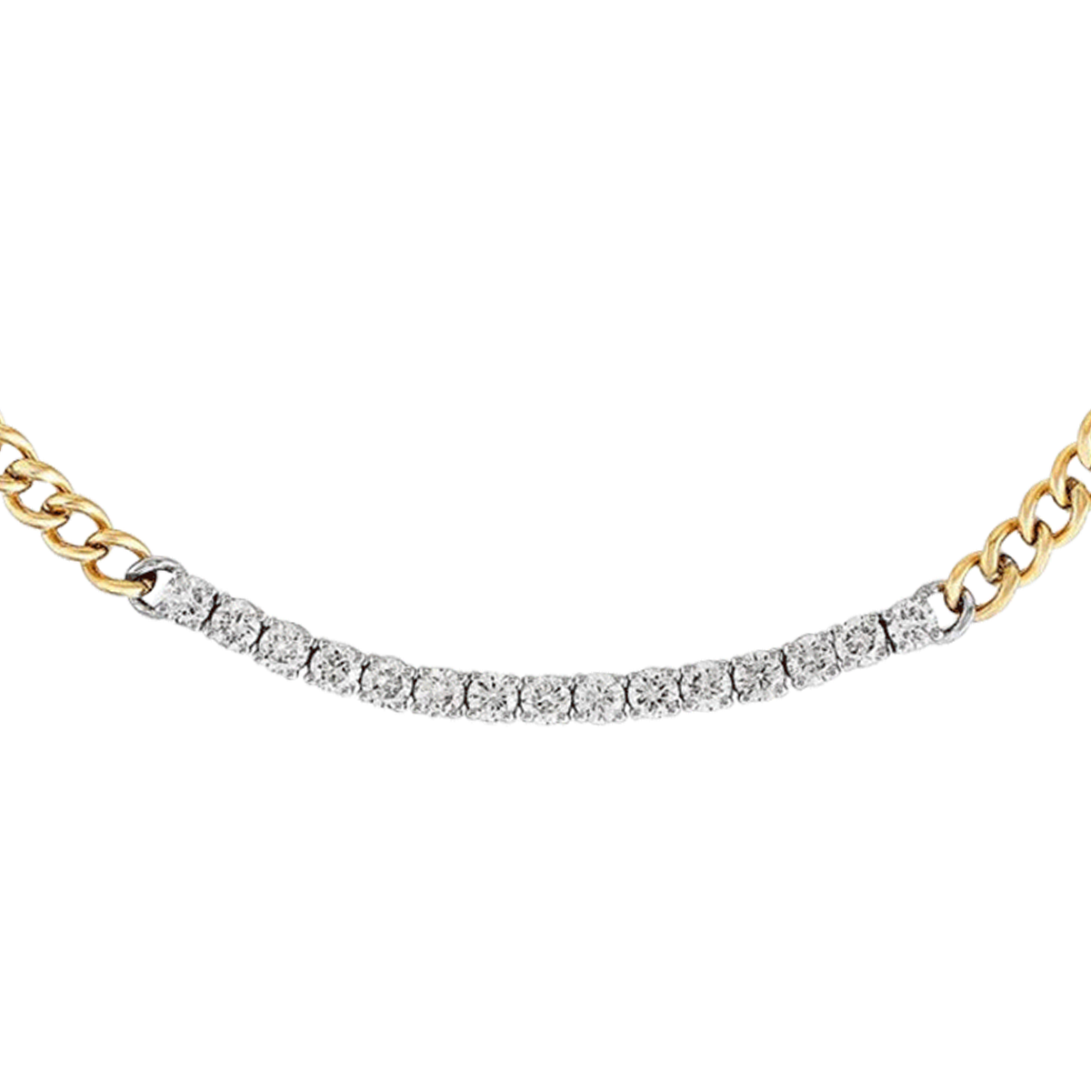 Diamond Tennis and Chain Bracelet