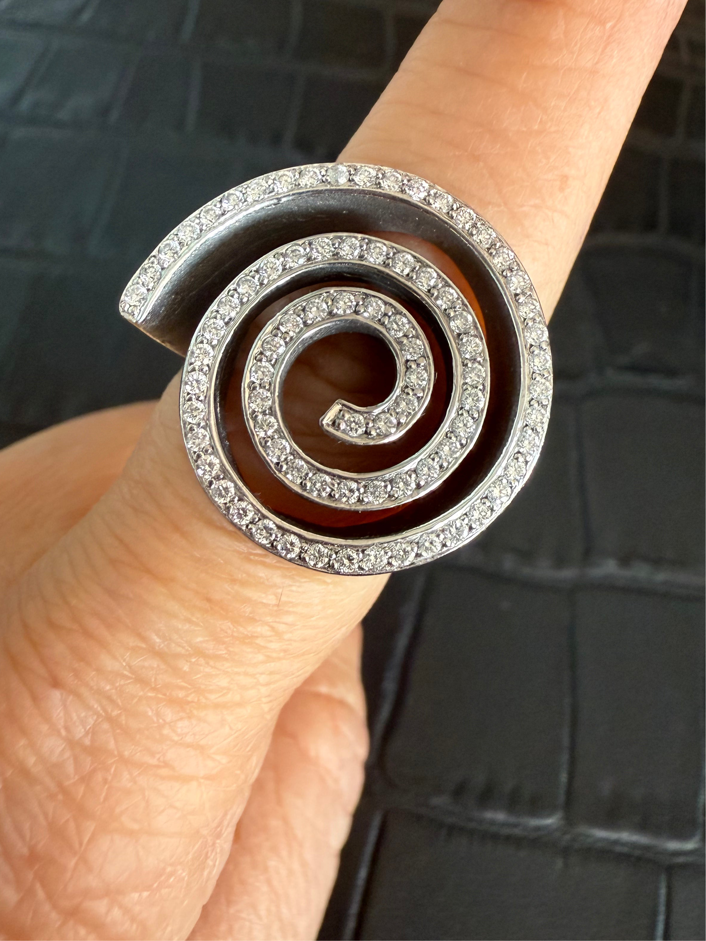Vintage Diamond Spiral Ring