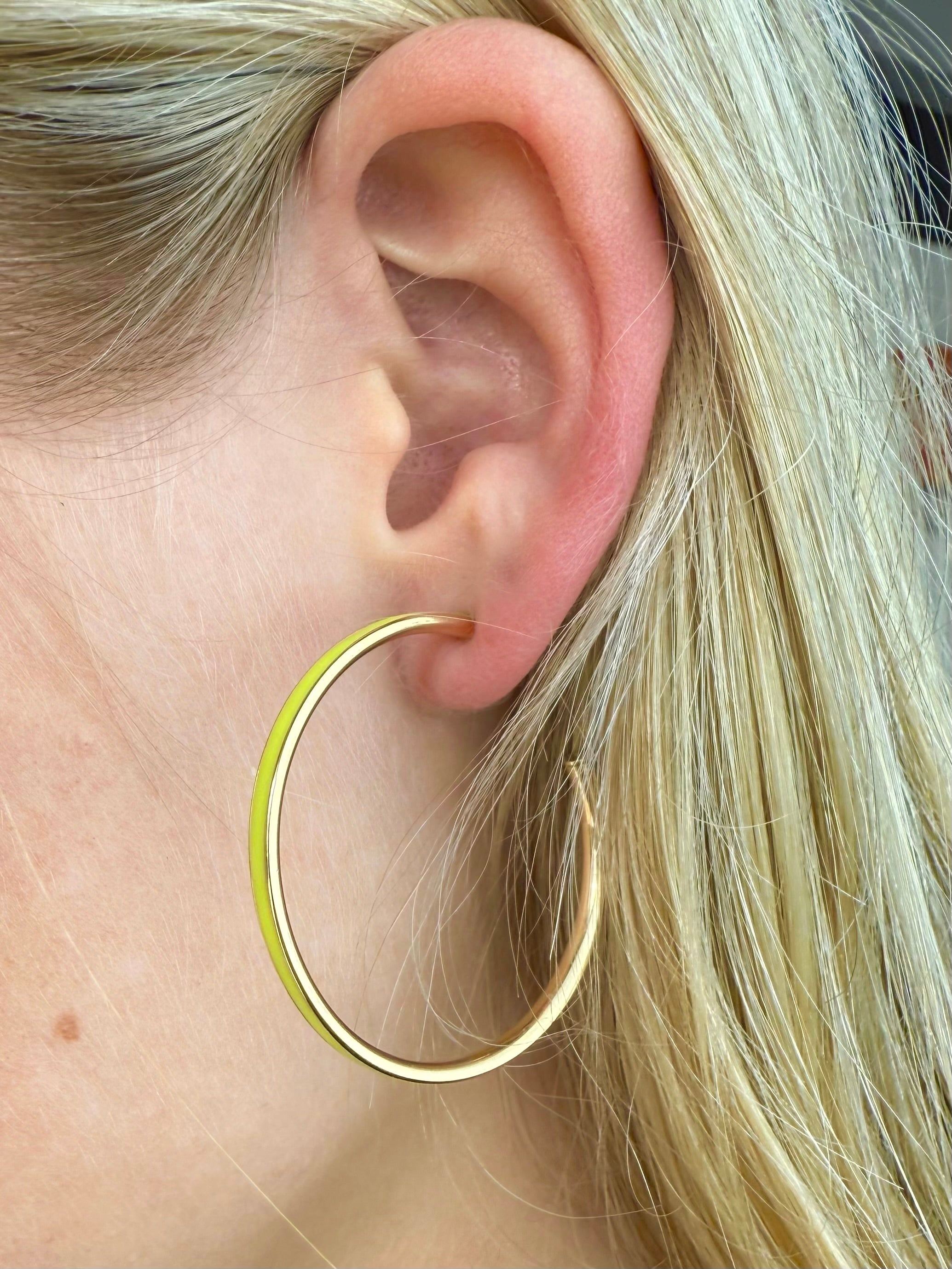 Large Neon Hoop Earrings