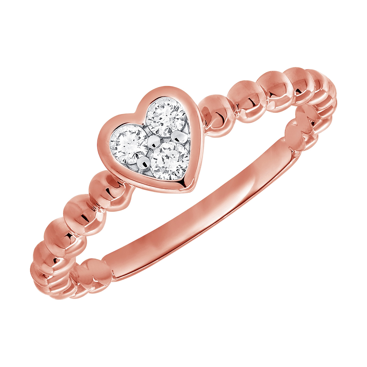 Diamond Bezel Heart Bubble Ring