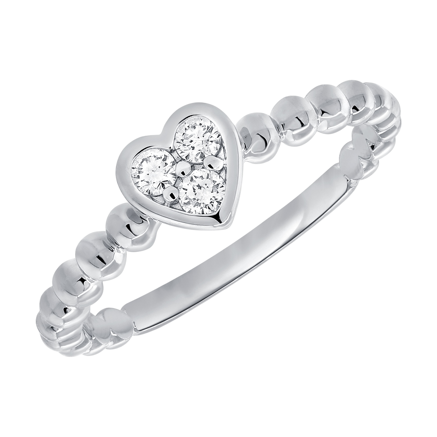 Diamond Bezel Heart Bubble Ring