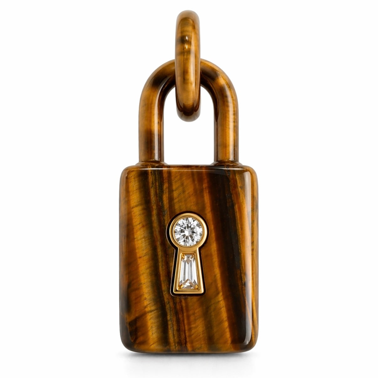 Padlock Charm Tiger's Eye