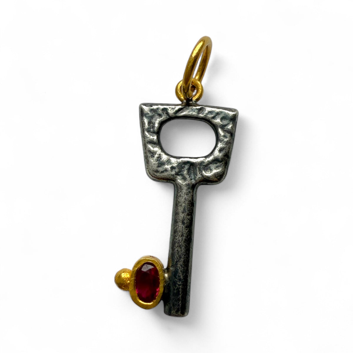 Skeleton Key Charm with Ruby | Ouf!