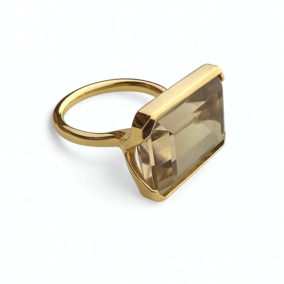 Smoky Citrine Pinky Ring Pop
