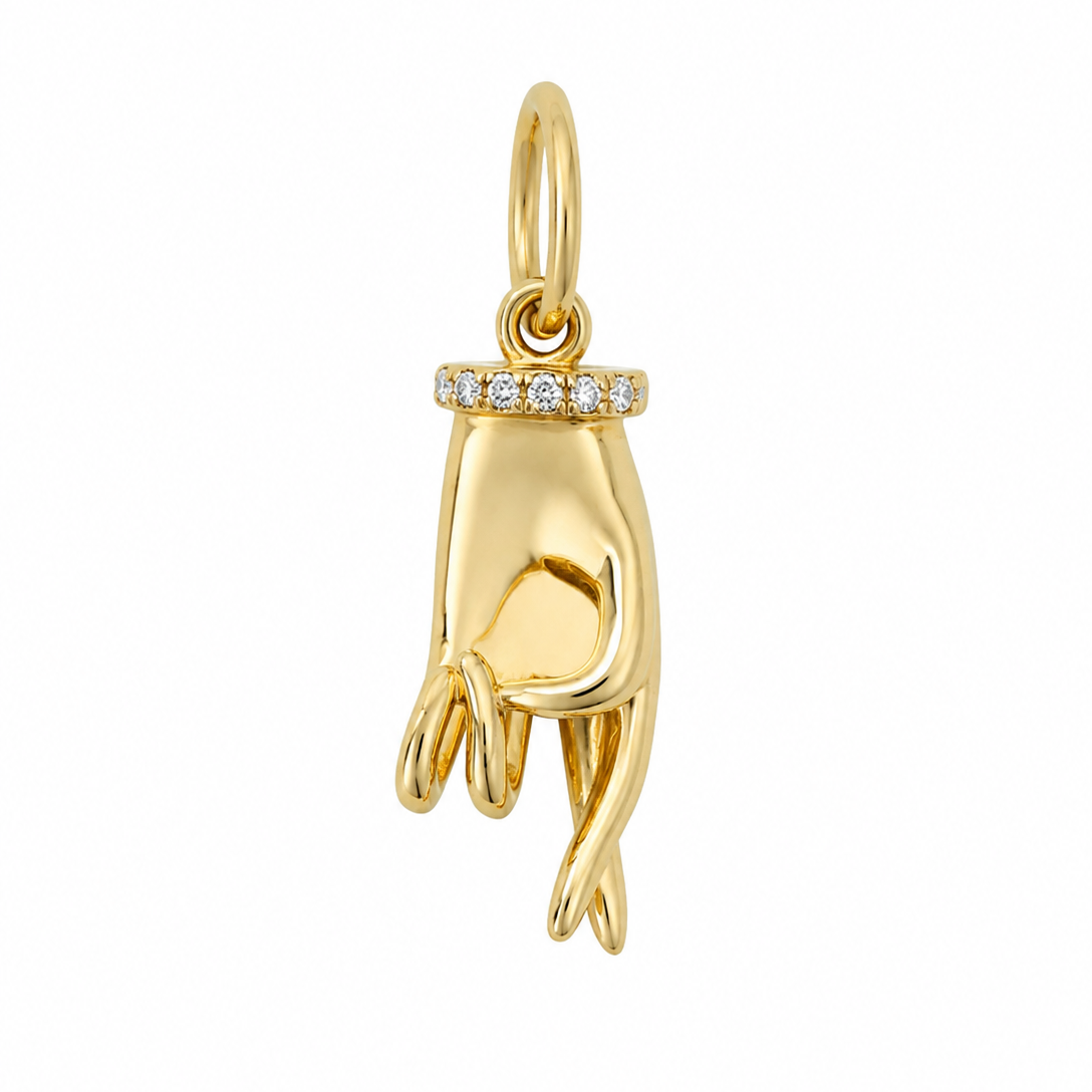Crossed Fingers (Good Luck) Charm