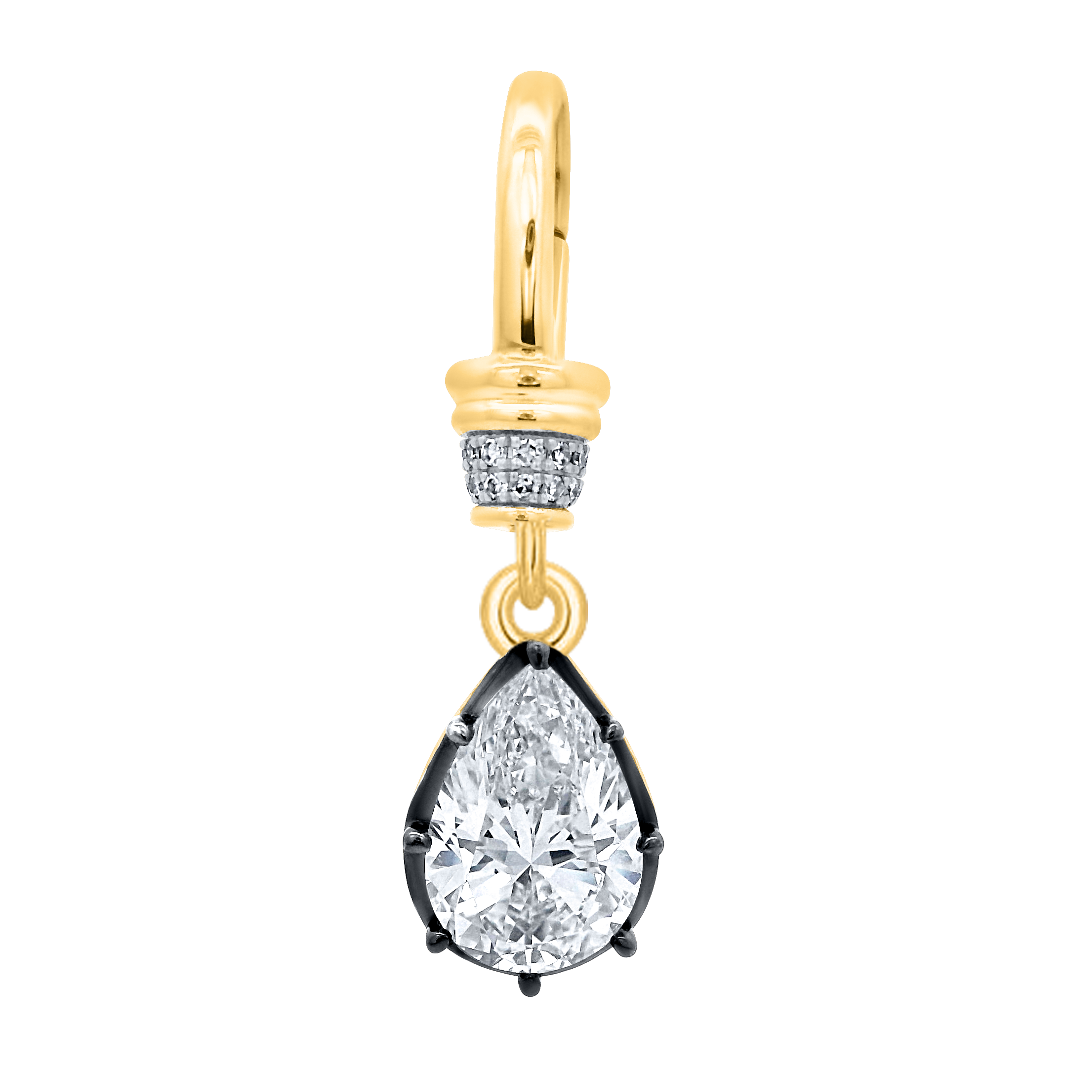 Diamond Teardrop Clip Charm