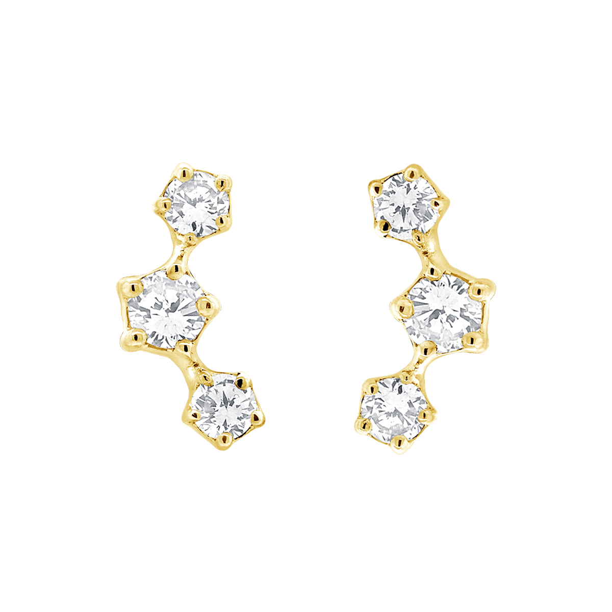 Triple Star Constellation Stud Earring