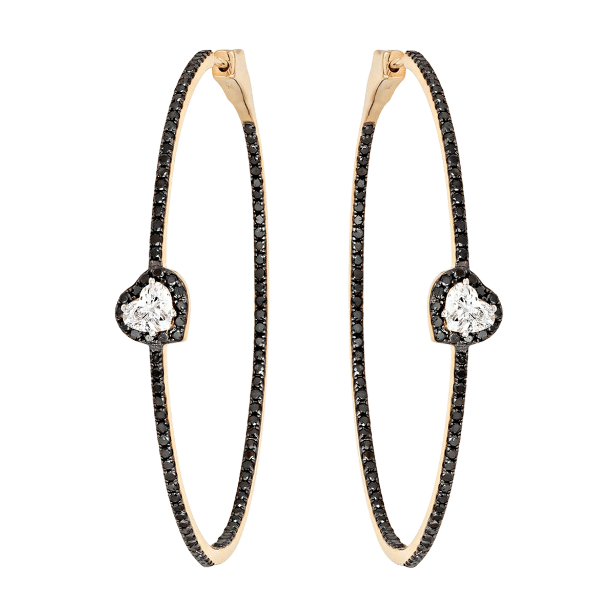 Black Diamond Lovers Hoop Earrings