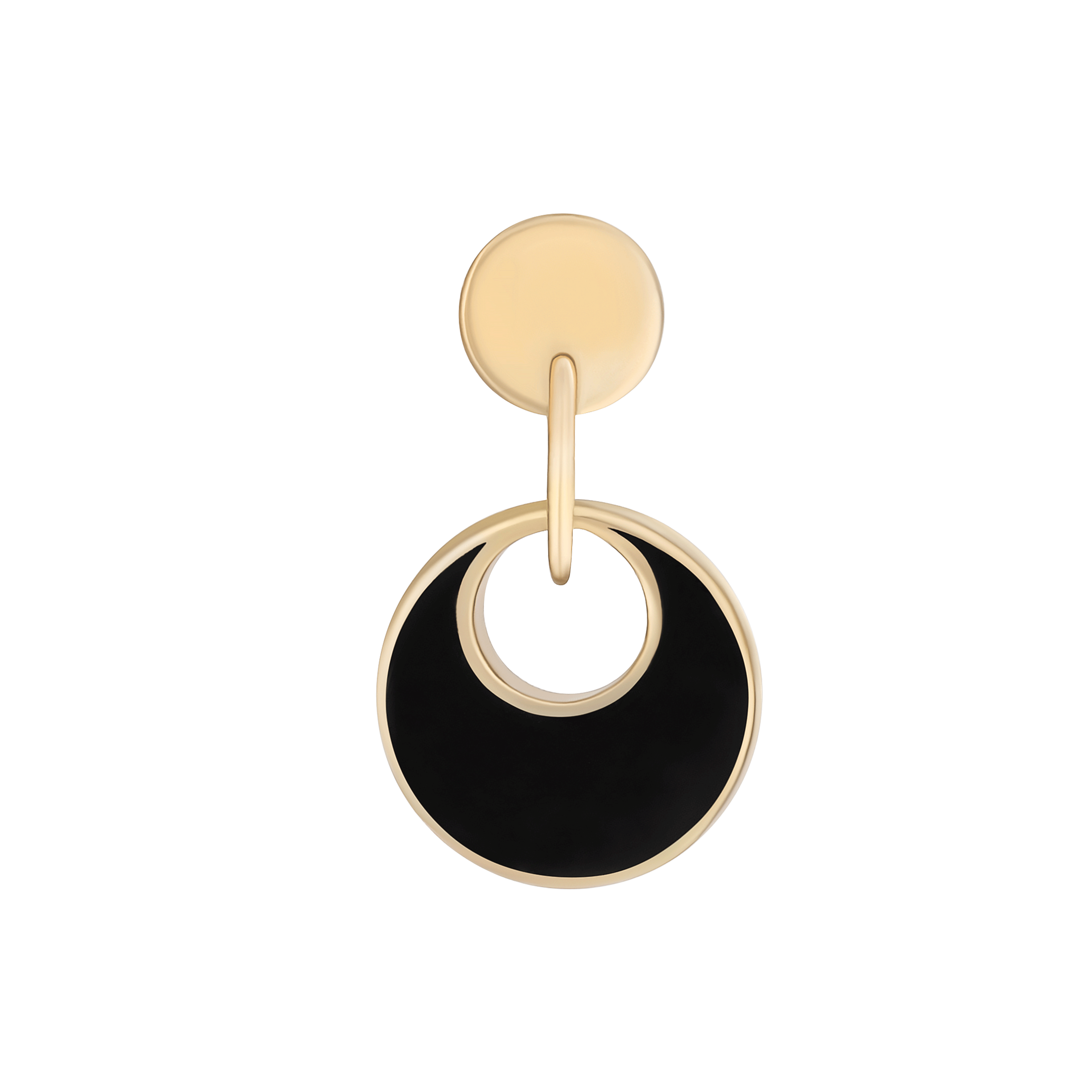 Moon Disk Dangle Stud Earring